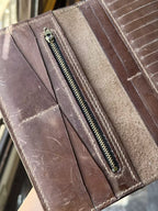 Unisex Zipper Long Wallet ( Brown )