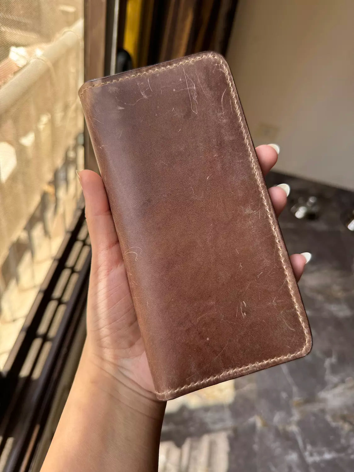 Unisex Zipper Long Wallet ( Brown )