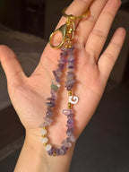 Letter Bag Charm " Purple "