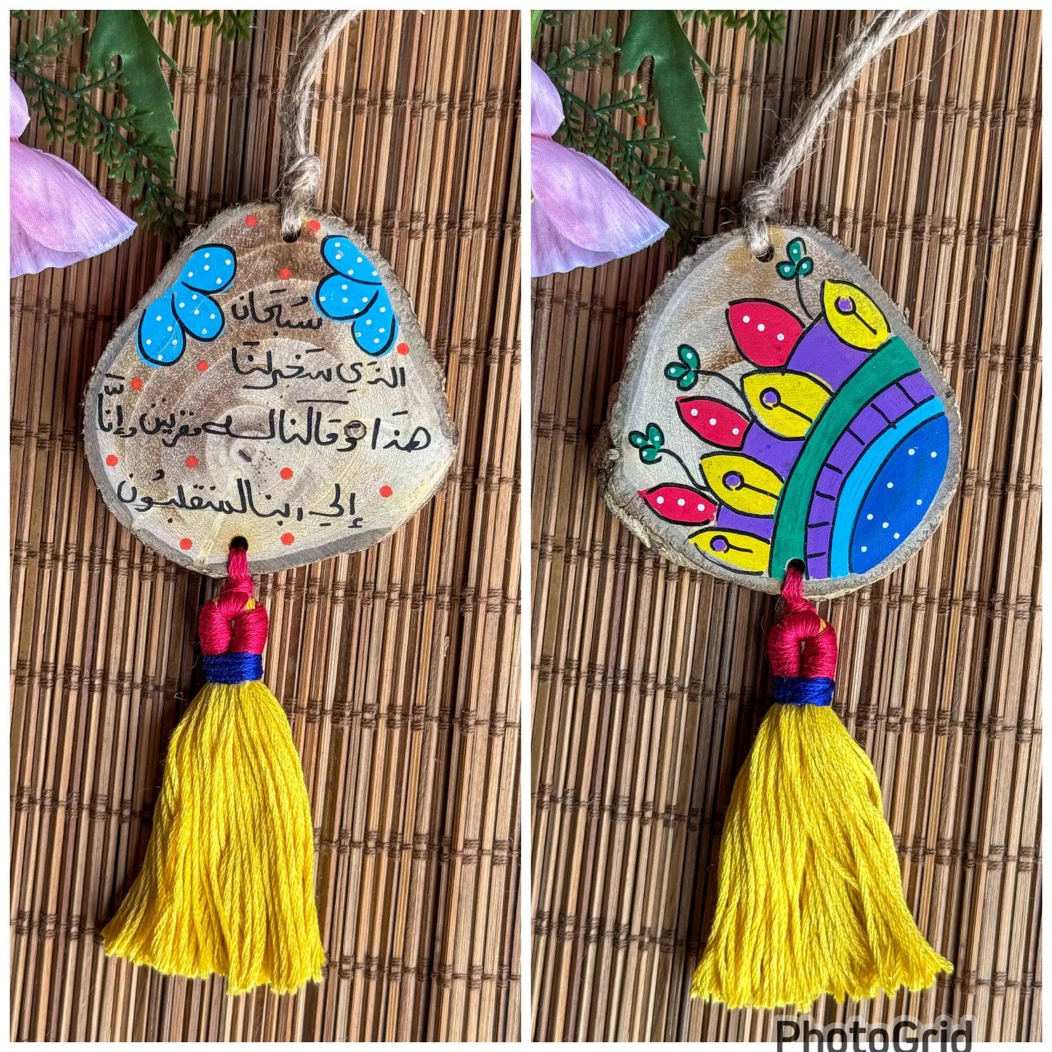 Mandala Small Tassel Wood Car Hanger