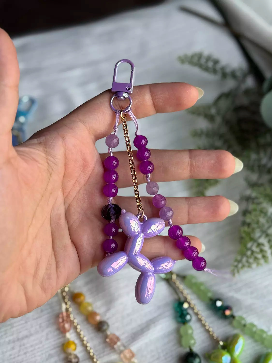 Large Balloon Dog Bag Charm " Set 2"