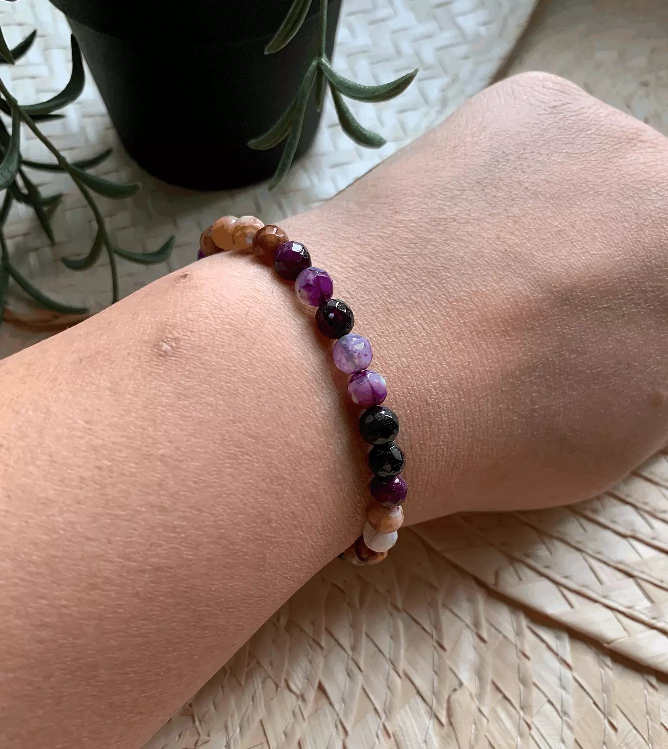 Hematite / Agate Purple Bracelet
