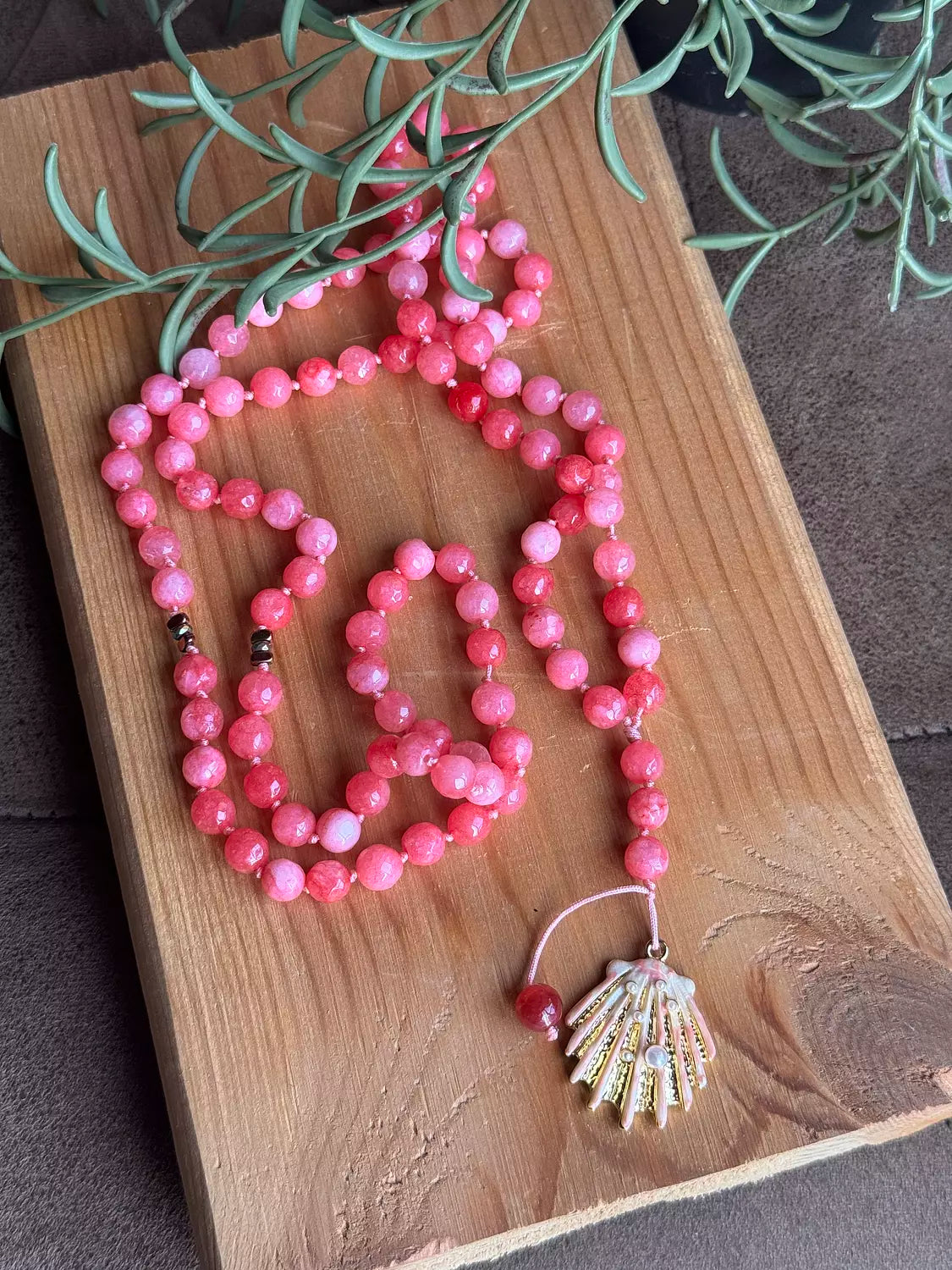 Knotted 99 Bead Rosary  With Pendant Charm