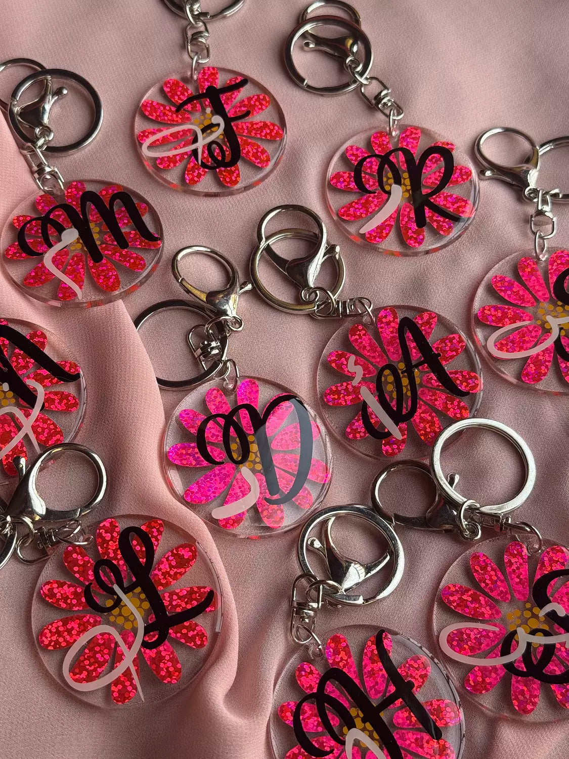 Floral Arabic/English Acrylic Keychain