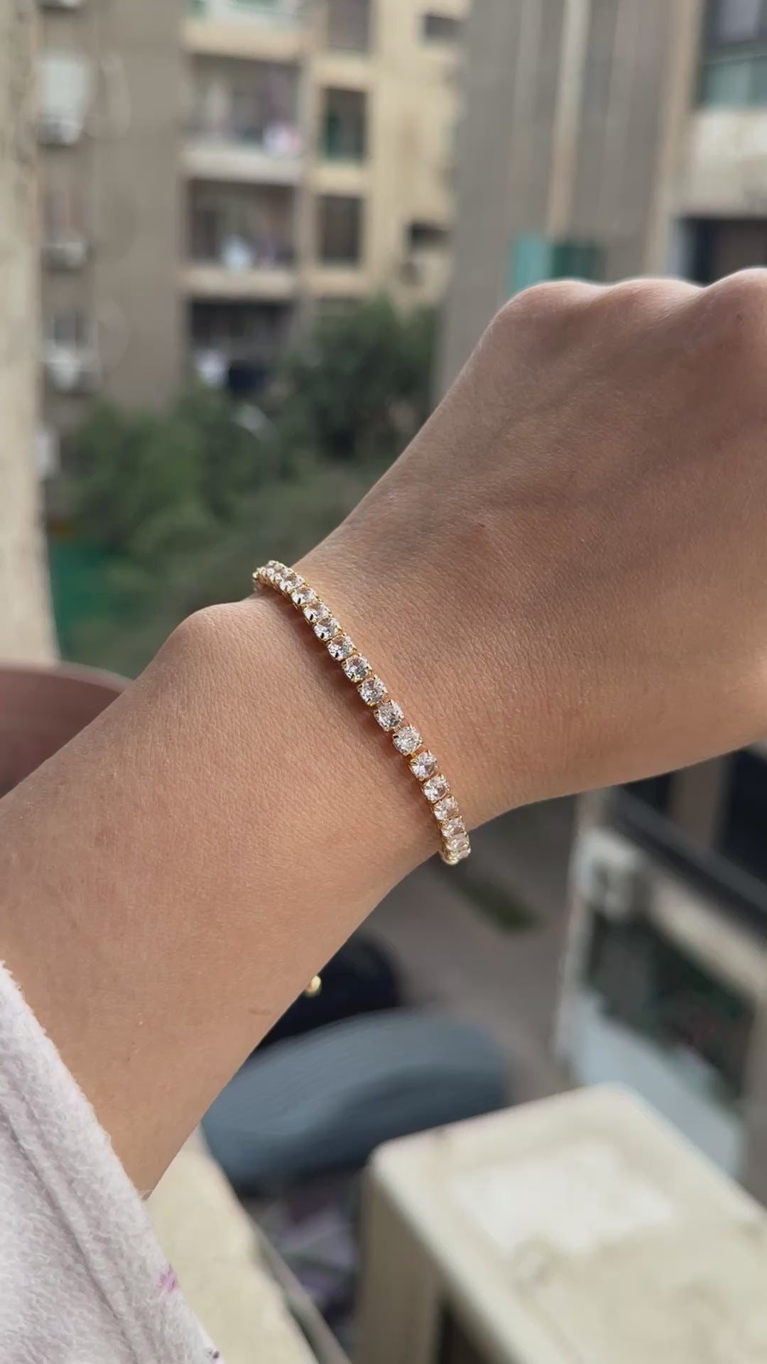 Gold Tennis Adjustable Bracelet