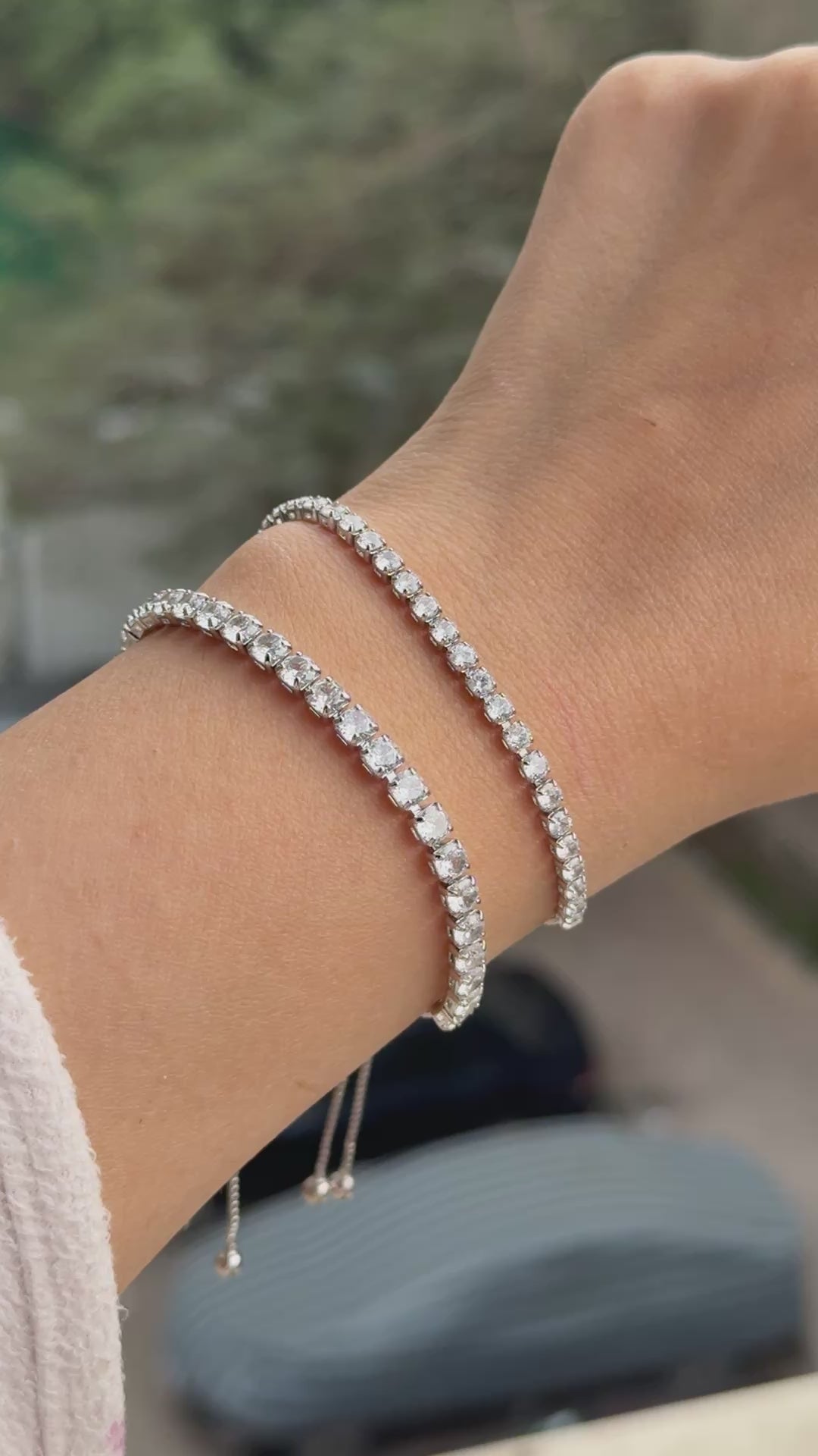 Silver Tennis Adjustable Bracelet