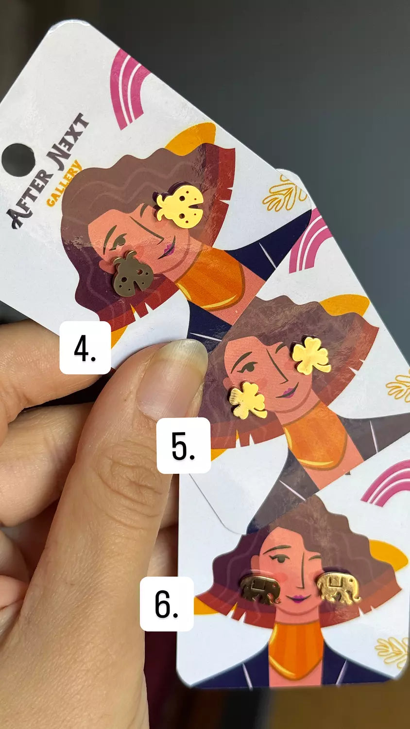 Little Girls Stud Gold Earrings