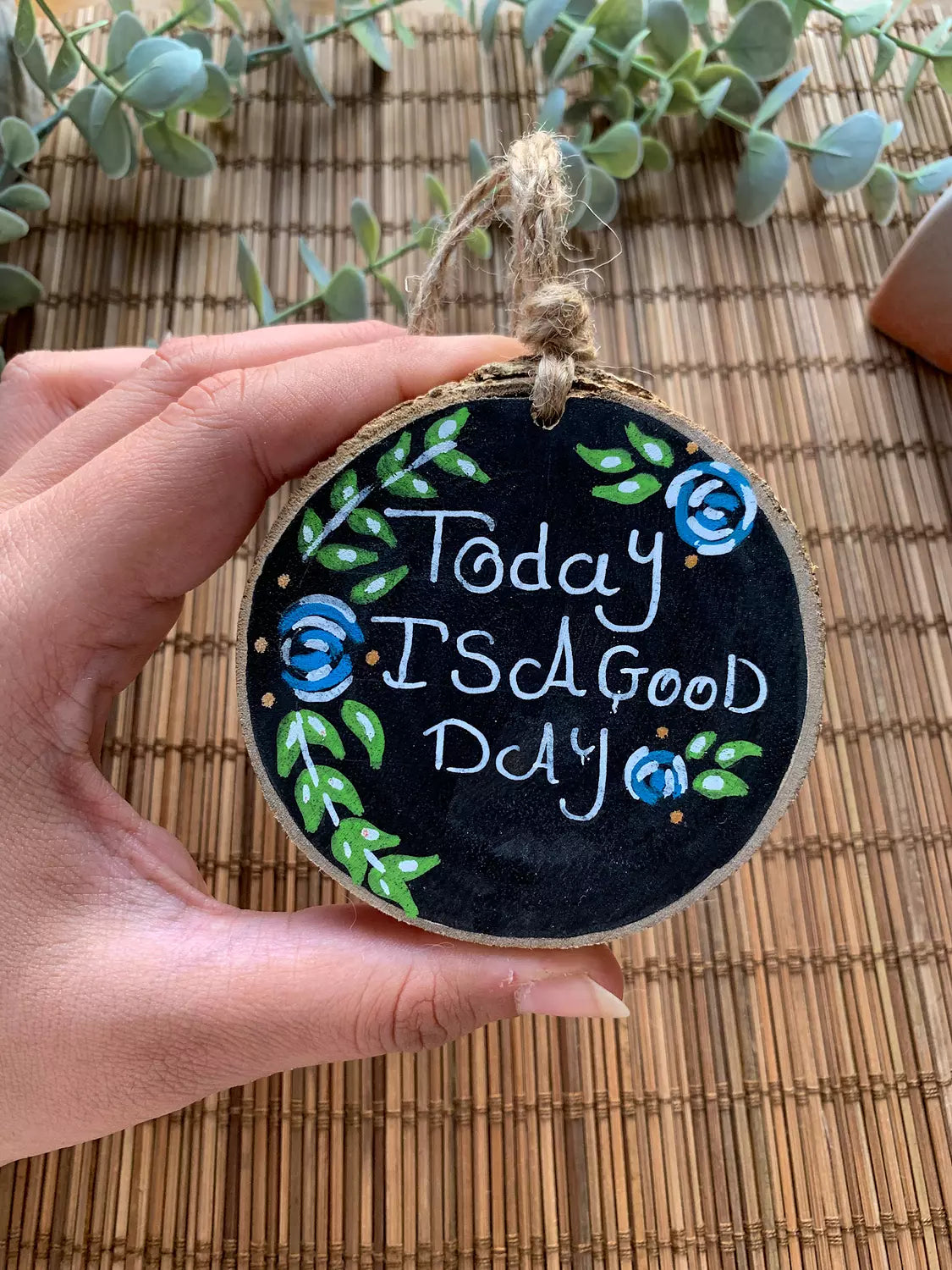 Today is a Good Day Medium Wood Car Hanger