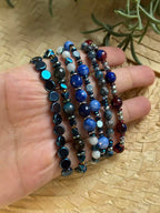 Hematite / Agate Blue Bracelet