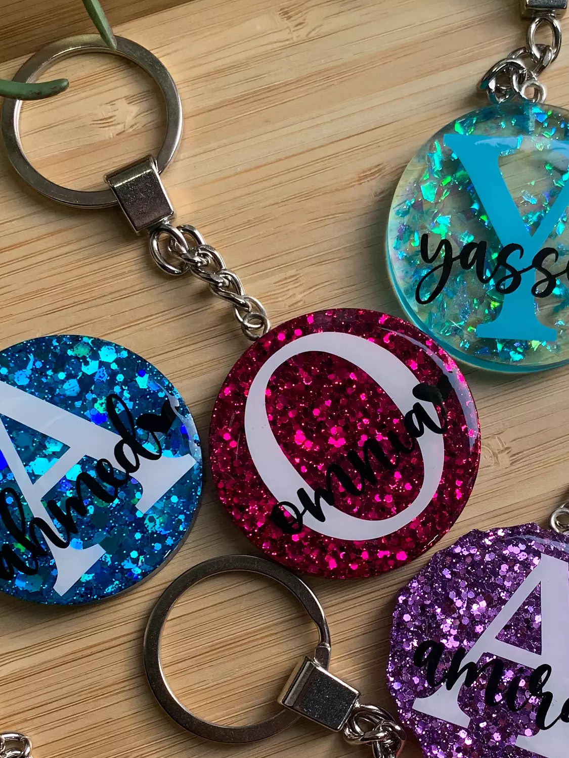 Letter/Name Keychain " Glitter Colors  "