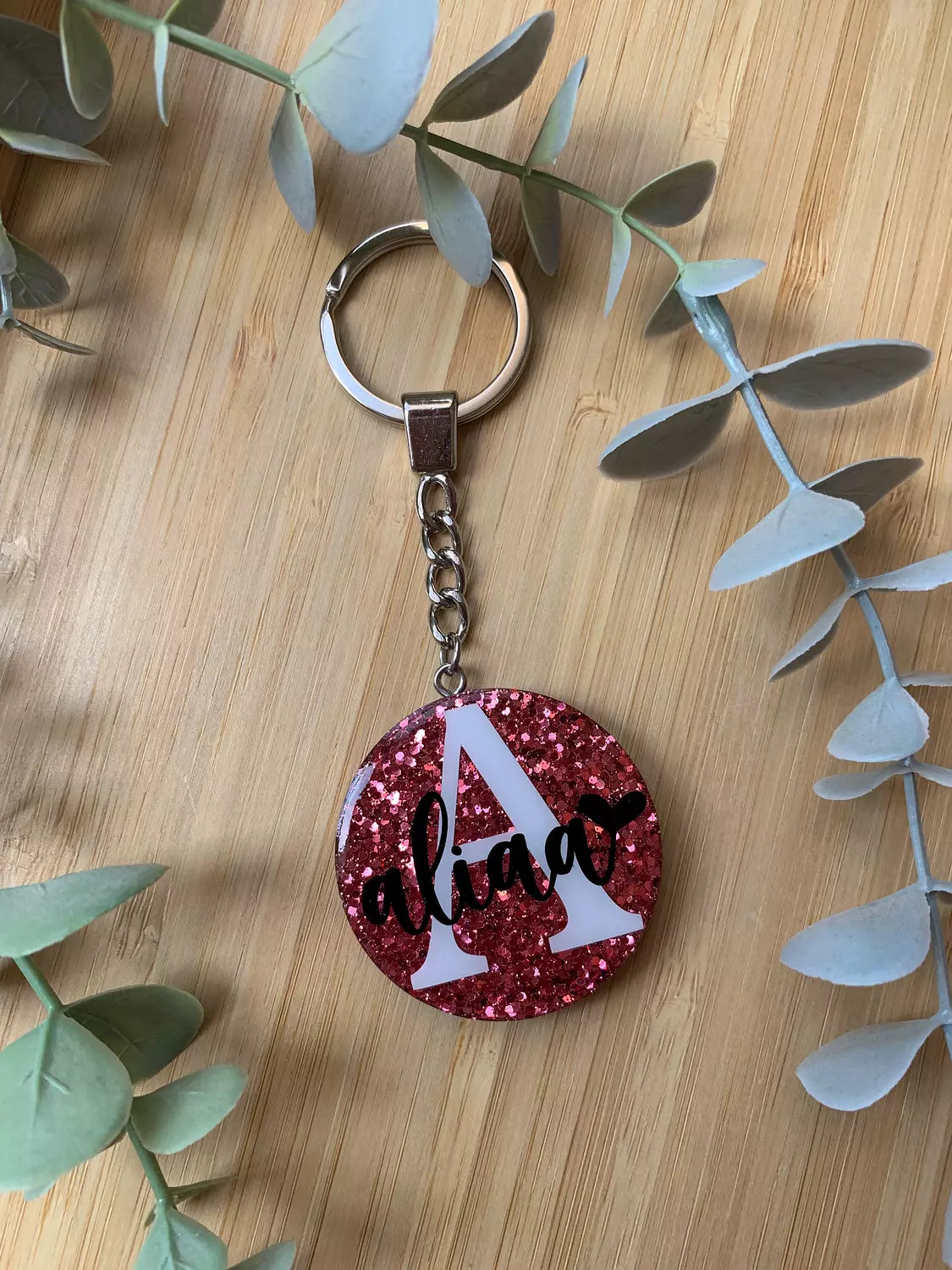 Letter/Name Keychain " Glitter Colors  "