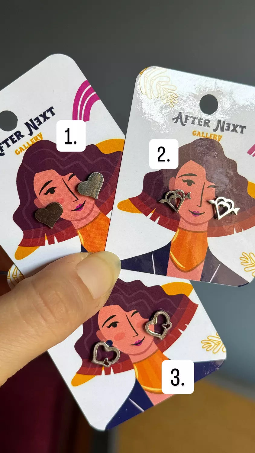 Little Girls Stud Silver Earrings 