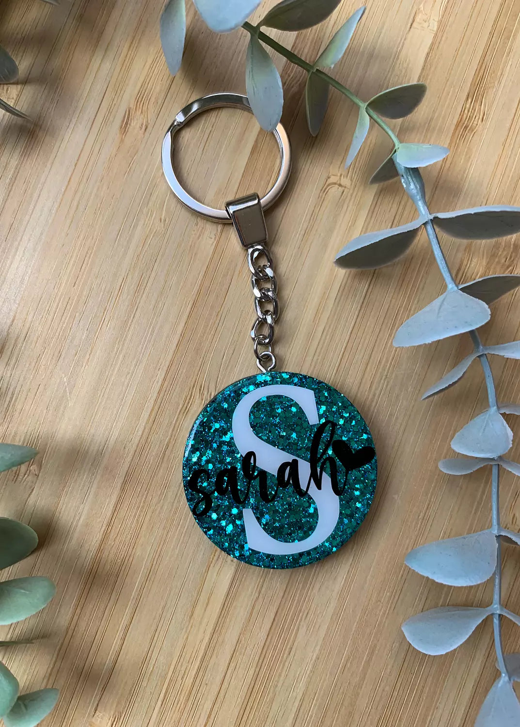 Letter/Name Keychain " Glitter Colors  "