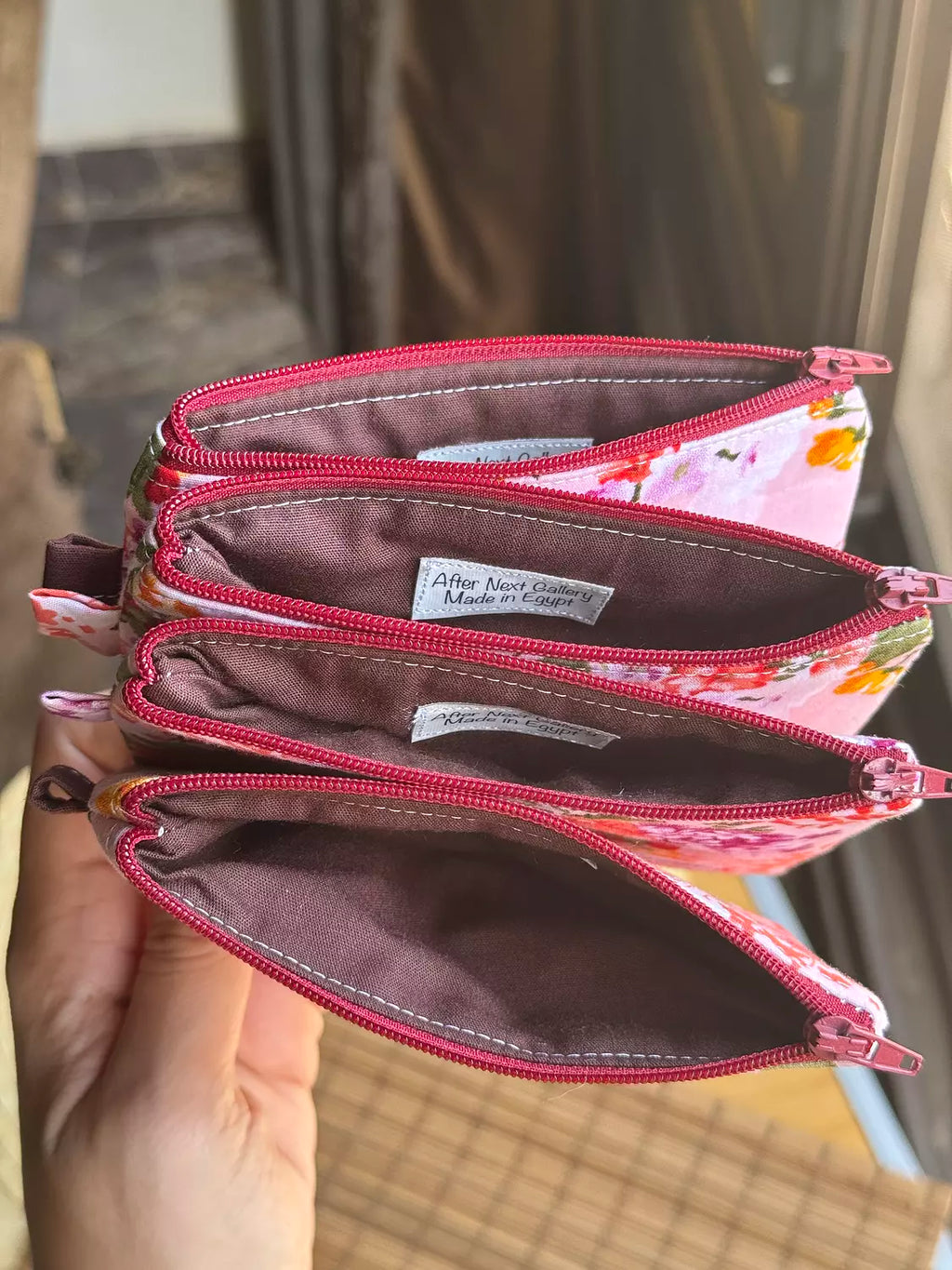 Red Flowers Keychain Wallet 