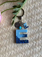 Resin Letters Keychain ( Glitter Blue )