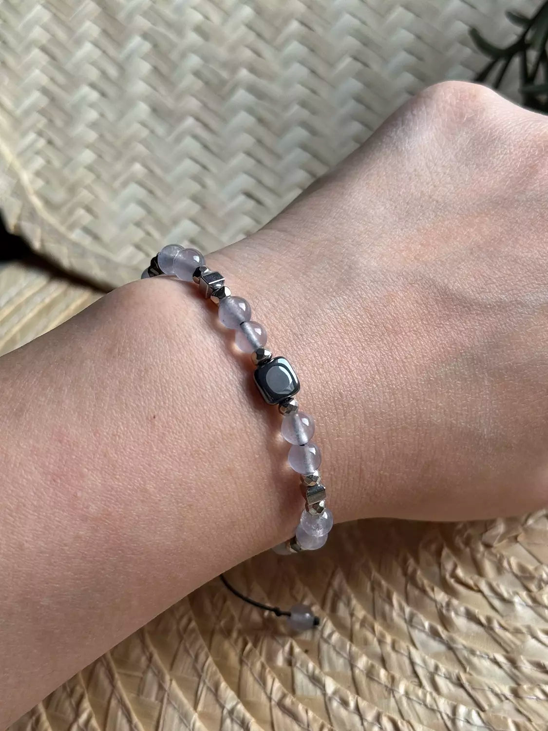 Hematite / Agate Grey Bracelet