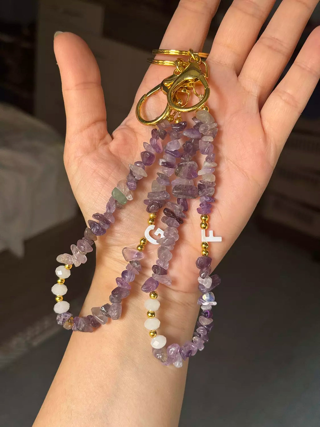 Letter Bag Charm " Purple "