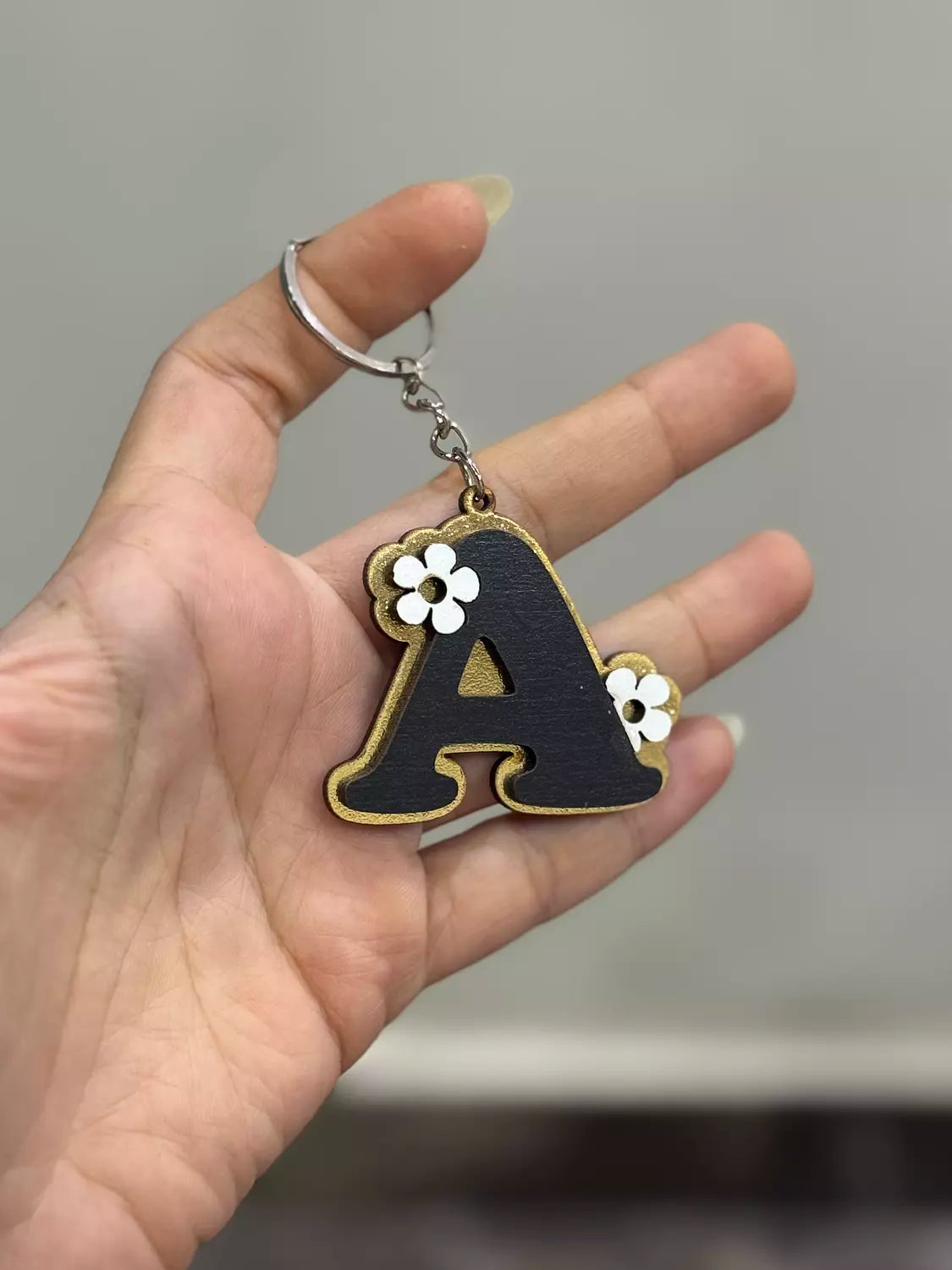 Wood Letter Keychain