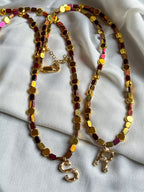 Hematite Letter Necklace " Red/Gold"